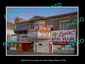 OLD LARGE HISTORIC PHOTO OF ATLANTIC CITY NEW JERSEY, THE VIRGINIA THEATER c1970