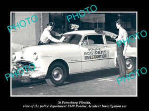 OLD LARGE HISTORIC PHOTO OF St PETERSBURG FLORIDA THE POLICE DEPARTMENT CAR 1949