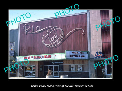 OLD LARGE HISTORIC PHOTO OF IDAHO FALLS IDAHO, THE RIO MOVIE THEATER c1970