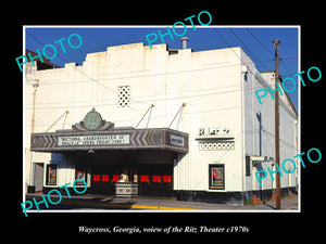 OLD LARGE HISTORIC PHOTO OF WAYCROSS GEORGIA, THE RITZ MOVIE THEATER c1970