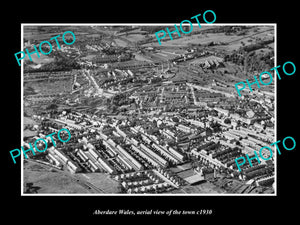 OLD LARGE HISTORIC PHOTO OF ABERDARE WALES, AERIAL VIEW OF THE TOWN c1930 2