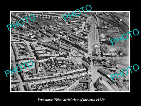 OLD LARGE HISTORIC PHOTO OF BRYNMAWR WALES, AERIAL VIEW OF THE TOWN c1930 2