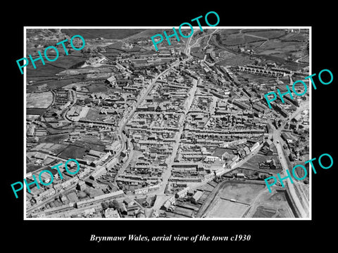 OLD LARGE HISTORIC PHOTO OF BRYNMAWR WALES, AERIAL VIEW OF THE TOWN c1930 3