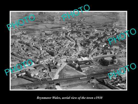 OLD LARGE HISTORIC PHOTO OF BRYNMAWR WALES, AERIAL VIEW OF THE TOWN c1930 4