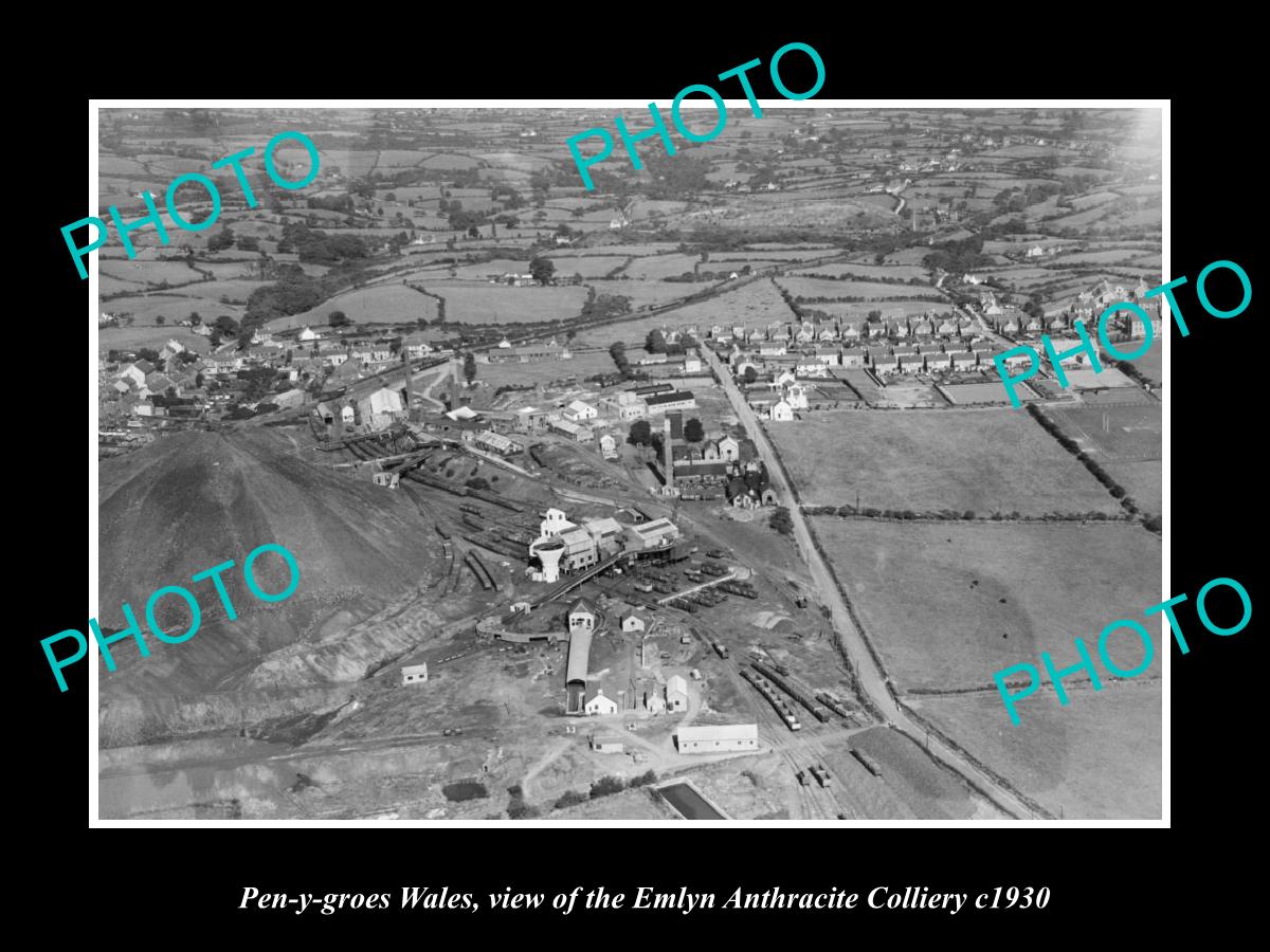 OLD LARGE HISTORIC PHOTO OF PEN Y GROES WALES, EMLYN ANTHRACITE COLLIERY c1930