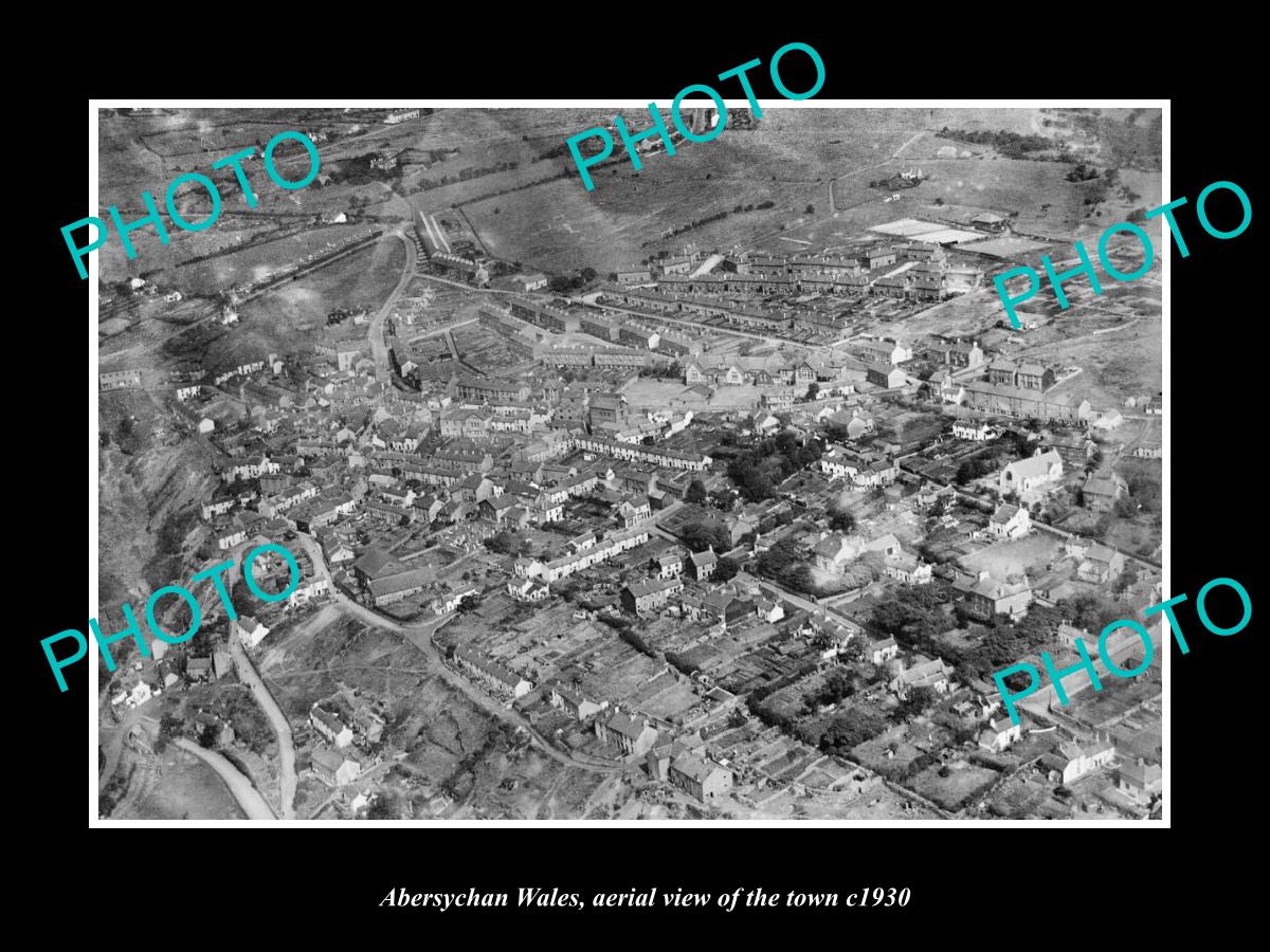 OLD LARGE HISTORIC PHOTO OF ABERSYCHAN WALES, AERIAL VIEW OF THE TOWN c1930 5