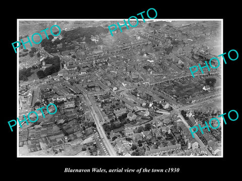 OLD LARGE HISTORIC PHOTO OF BLAENAVON WALES, AERIAL VIEW OF THE TOWN c1930 3