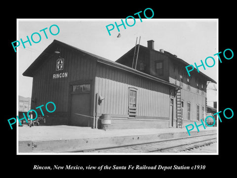 OLD LARGE HISTORIC PHOTO OF RINCON NEW MEXICO, THE SANTA FE RAILROAD DEPOT c1930