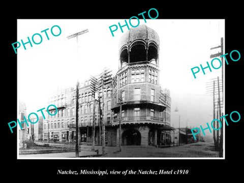 OLD LARGE HISTORIC PHOTO OF NATCHEZ MISSISSIPPI, THE NATCHEZ HOTEL c1910