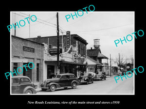 OLD LARGE HISTORIC PHOTO OF NEW ROADS LOUISIANA, THE MAIN ST & STORES c1950 1