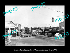 OLD LARGE HISTORIC PHOTO OF SPRINGHILL LOUISIANA, THE MAIN ST & STORES c1950 3