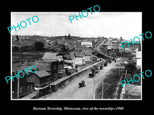 OLD LARGE HISTORIC PHOTO BARNUM TOWNSHIP MINNESOTA, VIEW OF THE TOWN c1900