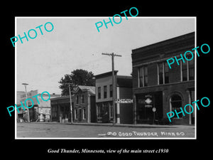 OLD LARGE HISTORIC PHOTO GOOD THUNDER MINNESOTA, VIEW OF THE MAIN STREET c1930