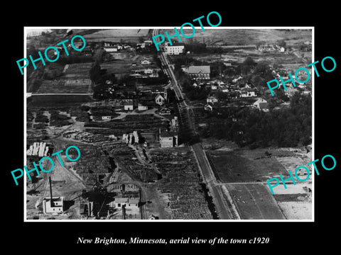 OLD LARGE HISTORIC PHOTO NEW BRIGHTON MINNESOTA, AERIAL VIEW OF THE TOWN c1920