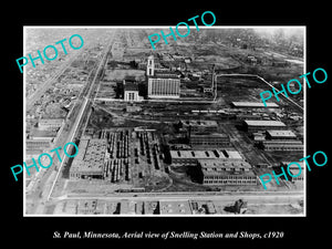 OLD LARGE HISTORIC PHOTO ST PAUL MINNESOTA, AERIAL VIEW OF SNELLING STATION 1920