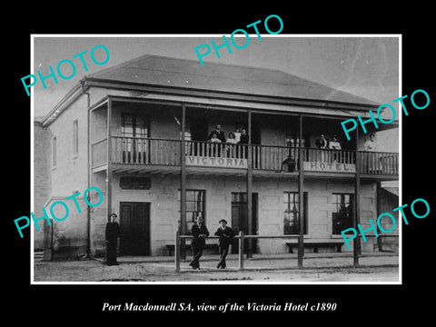 OLD LARGE HISTORIC PHOTO OF PORT MACDONNELL SA, THE VICTORIA HOTEL c1890