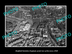 OLD LARGE HISTORIC PHOTO OF SHEFFIELD YORKSHIRE ENGLAND TOWN AERIAL VI ...