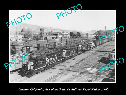 OLD LARGE HISTORIC PHOTO OF BARSTOW CALIFORNIA, RAILROAD DEPOT STATION c1960