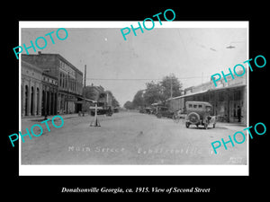 OLD LARGE HISTORIC PHOTO OF DONALSONVILLE GEORGIA, VIEW OF THE MAIN STREET c1915