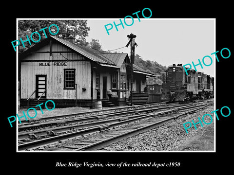 OLD LARGE HISTORIC PHOTO OF BLUE RIDGE VIRGINIA VIEW OF THE RAILROAD DEPOT c1950