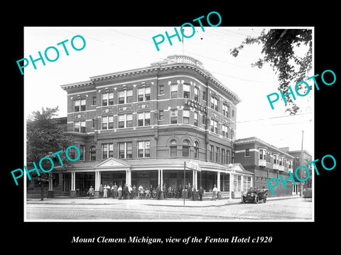 OLD LARGE HISTORIC PHOTO OF MOUNT CLEMENS MICHIGAN, THE FENTON HOTEL c1920