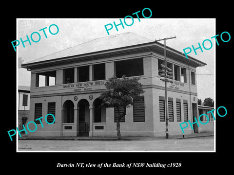 OLD LARGE HISTORIC PHOTO OF DARWIN NORTHERN TERRITORY, THE BANK OF NSW c1920