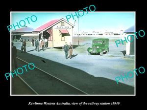 OLD LARGE HISTORIC PHOTO OF RAWLINNA WESTERN AUSTRALIA, THE RAILWAY STATION 1940