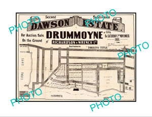 LARGE A3 HISTORIC POSTER OF SYDNEY NSW LAND SALE POSTER, DRUMMOYNE c1901