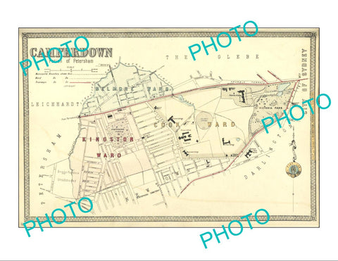 LARGE A3 HISTORIC PRINT OF SYDNEY NSW COUNCIL BOUNDRIES MAP, CAMPERDOWN c1900