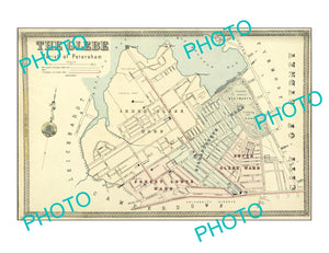 LARGE A3 HISTORIC PRINT OF SYDNEY NSW COUNCIL BOUNDRIES MAP, GLEBE c1900