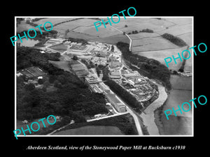 OLD LARGE HISTORIC PHOTO OF ABERDEEN SCOTLAND, THE PAPER MILL AT BUCKSBURNS 1930