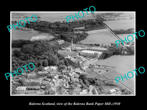 OLD LARGE HISTORIC PHOTO OF BALERNO SCOTLAND, THE BANK PAPER MILL c1930