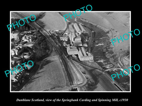 OLD LARGE HISTORIC PHOTO OF DUNBLANE SCOTLAND, VIEW OF SPINNING MILL c1930