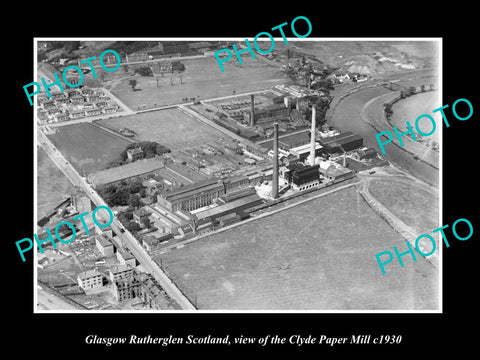 OLD LARGE HISTORIC PHOTO OF GLASGOW RUTHERGLEN SCOTLAND, CLYDE PAPER MILL c1930