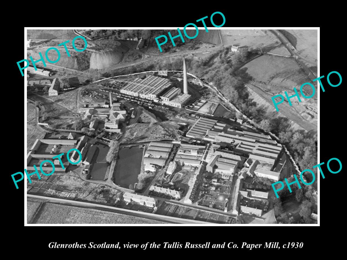 OLD LARGE HISTORIC PHOTO OF GLENROTHES SCOTLAND, THE TULLIS PAPER MILL c1930