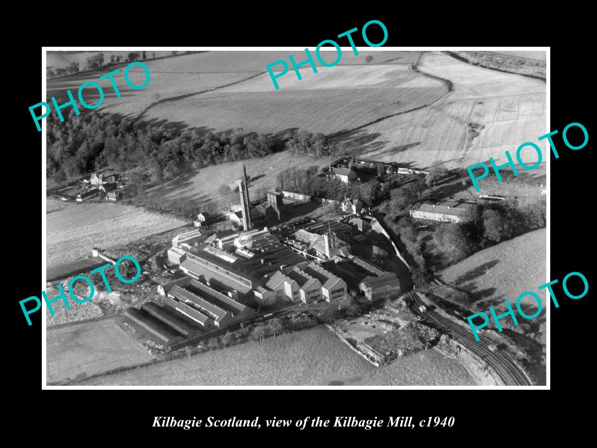 OLD LARGE HISTORIC PHOTO OF KILBAGIE SCOTLAND, VIEW OF THE KILBAGIE MILL c1940