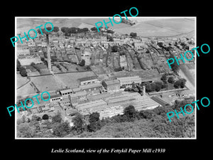 OLD LARGE HISTORIC PHOTO OF LESLIE SCOTLAND, THE FETTYKIL PAPER MILL c1930 1