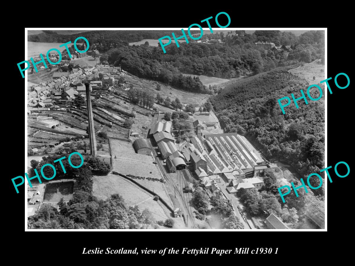 OLD LARGE HISTORIC PHOTO OF LESLIE SCOTLAND, THE FETTYKIL PAPER MILL c1930 2