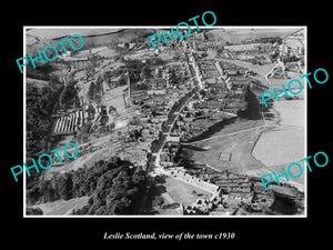 OLD LARGE HISTORIC PHOTO OF LESLIE SCOTLAND, AERIAL VIEW OF THE TOWN ca1930