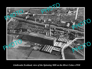 OLD LARGE HISTORIC PHOTO OF LINTHWAITE SCOTLAND, VIEW OF THE SPINNING MILL c1930