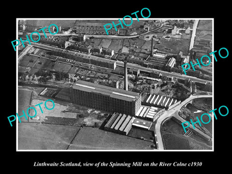 OLD LARGE HISTORIC PHOTO OF LINTHWAITE SCOTLAND, VIEW OF THE SPINNING MILL c1930