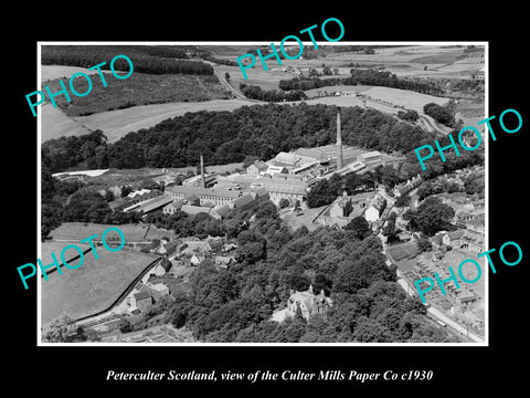 OLD LARGE HISTORIC PHOTO OF PETERCULTER SCOTLAND, THE CUTLER PAPER MILL