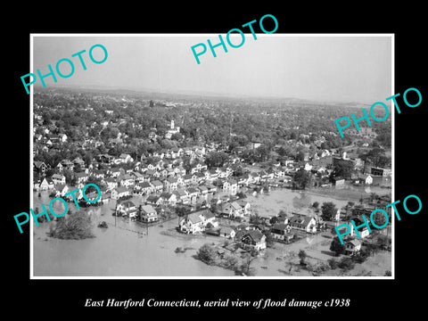 OLD LARGE HISTORIC PHOTO OF EAST HARTFORD CONNECTICUT, TOWN AERIAL VIEW c1938 2