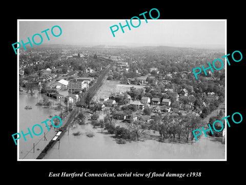 OLD LARGE HISTORIC PHOTO OF EAST HARTFORD CONNECTICUT, TOWN AERIAL VIEW c1938 3