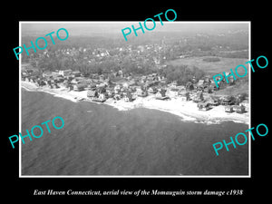 OLD LARGE HISTORIC PHOTO OF EAST HAVEN CONNECTICUT, TOWN AERIAL VIEW c1938 1