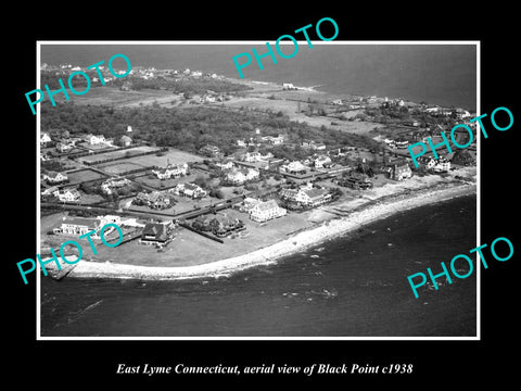 OLD LARGE HISTORIC PHOTO OF EAST LYME CONNECTICUT, VIEW OF BLACK POINT c1939