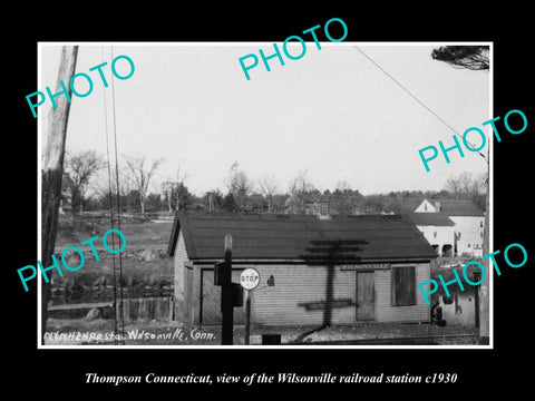 OLD LARGE HISTORIC PHOTO OF THOMPSON CONNECTICUT WILSONVILLE RAILROAD DEPOT 1930