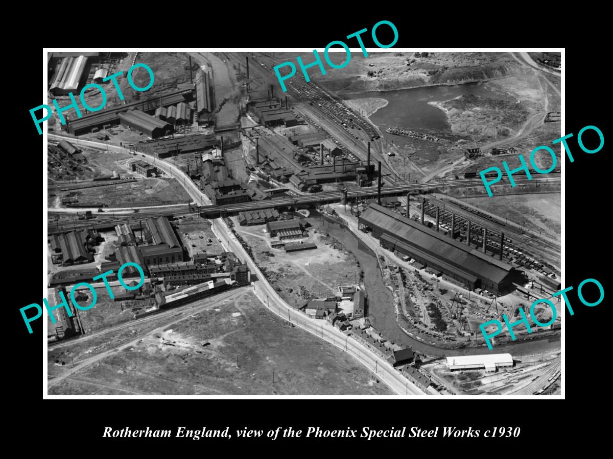 OLD LARGE HISTORIC PHOTO OF ROTHERHAM ENGLAND, THE PHOENIX STEEL WORKS ...