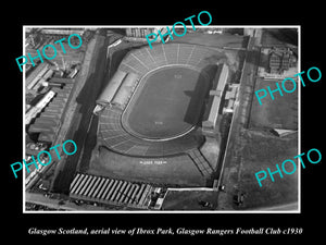 OLD LARGE HISTORIC PHOTO GLASGOW SCOTLAND, THE RANGERS FOOTBALL STADIUM c1930