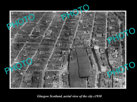 OLD LARGE HISTORIC PHOTO GLASGOW SCOTLAND, AERIAL VIEW OF THE CITY c1930 3